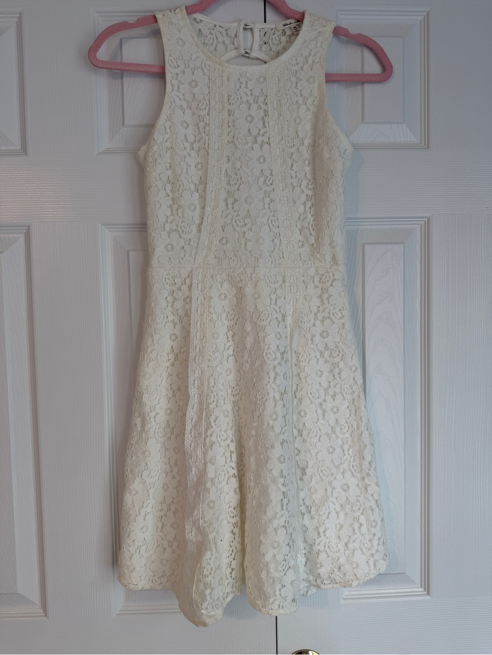 bleuh ciel Cream Lace Fit-and-Flare Mini Dress